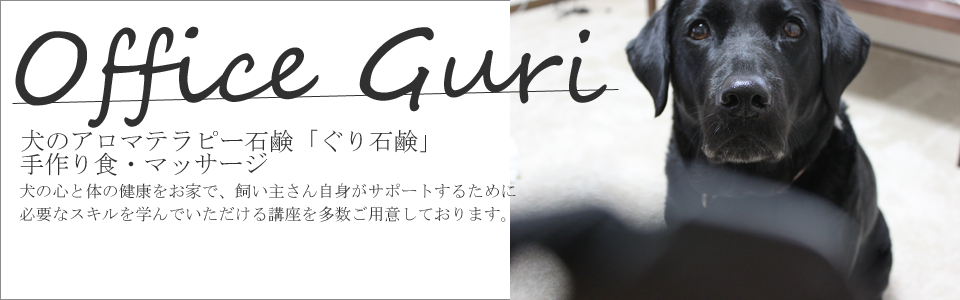 犬の手作り石けん、手作り食、マッサージ：Officeguri
